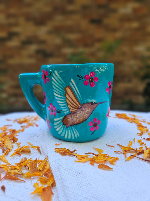 Handpainted Colibrí Taza de Cerámica