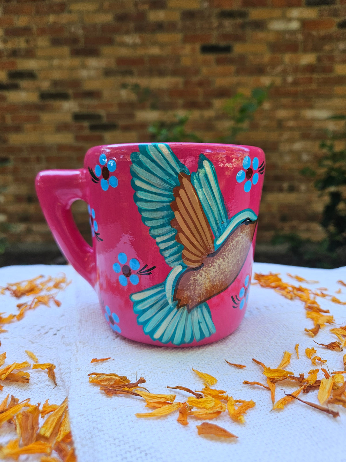 Handpainted Colibrí Taza de Cerámica