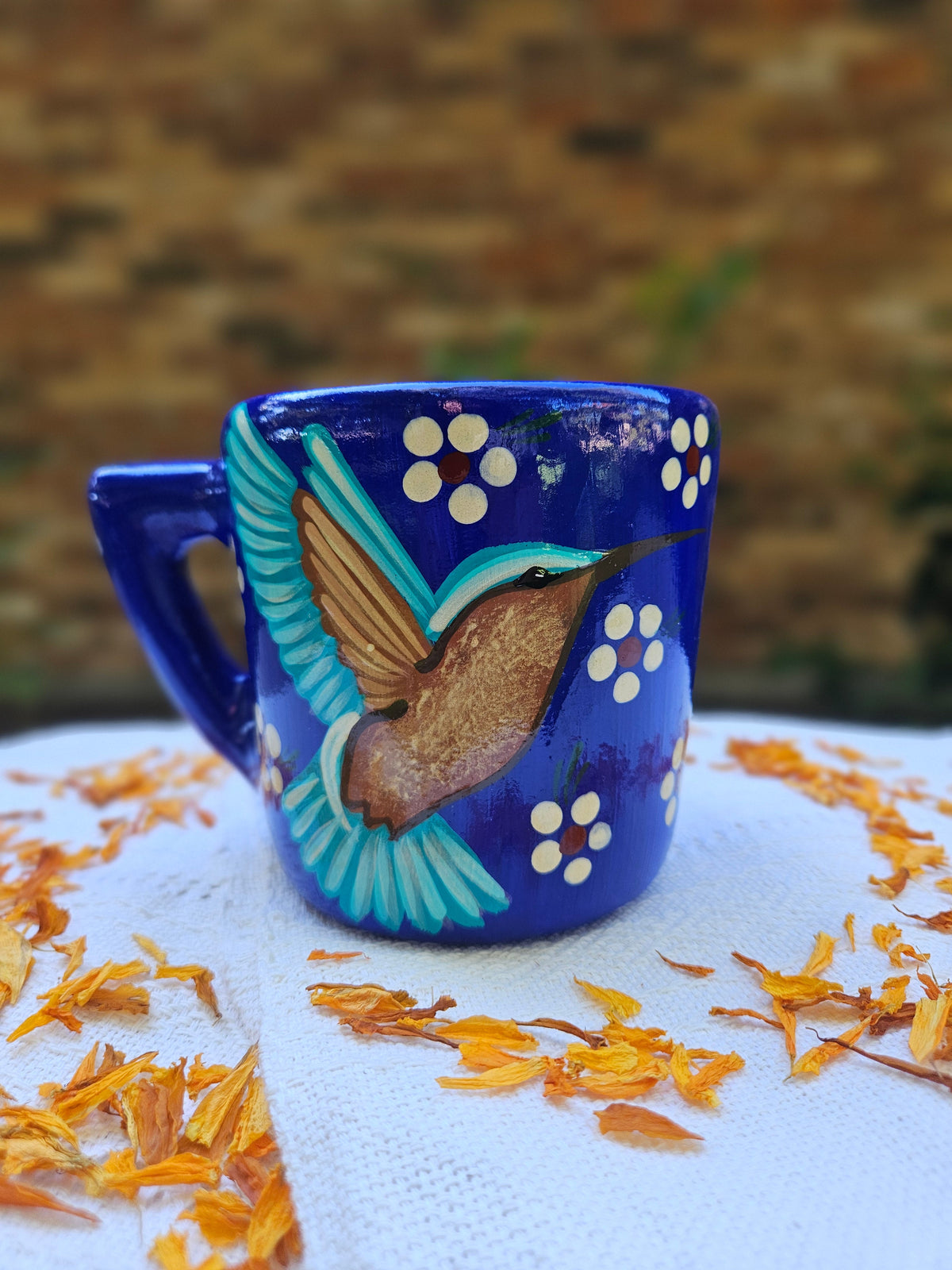 Handpainted Colibrí Taza de Cerámica
