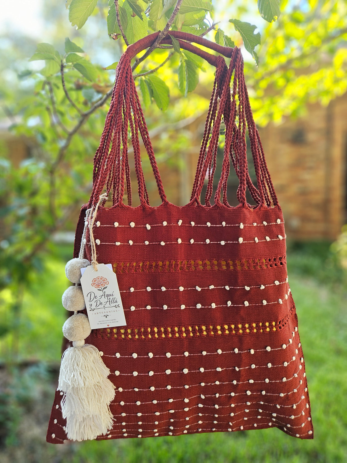 Handwoven Tote Bag with Colgante