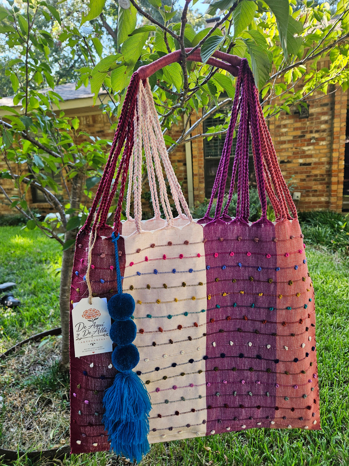 Handwoven Tote Bag with Colgante