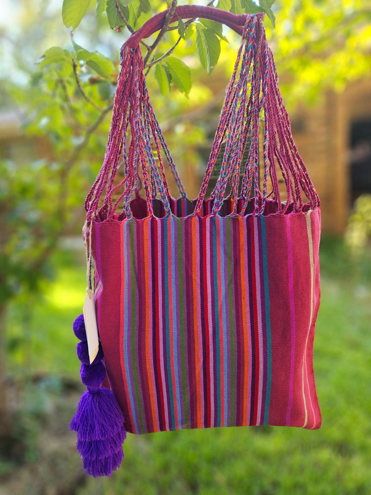 Handwoven Tote Bag with Colgante